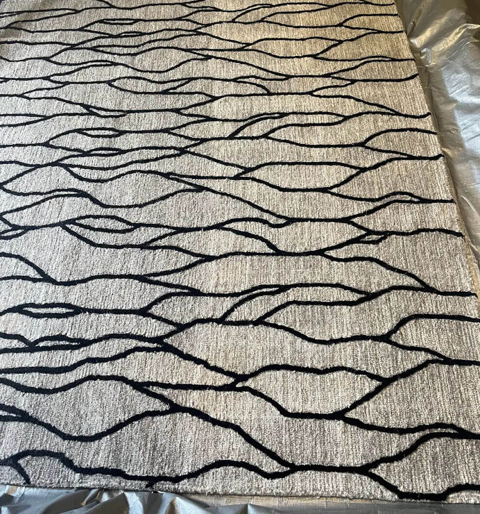 Viscose rug during cleaning process