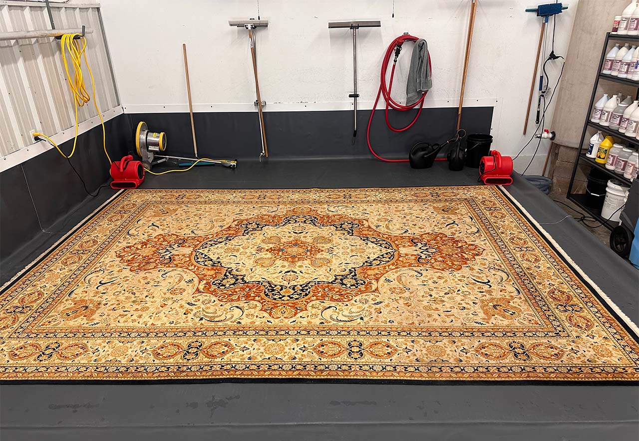 Rug on wash floor