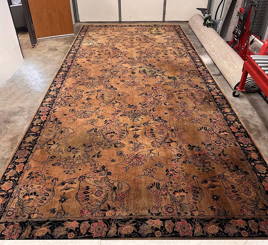 Wilton rug ready for pre-inspection